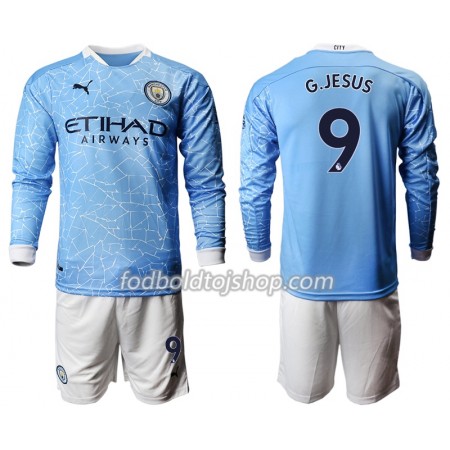 Manchester City Gabriel Jesus 9 Børn Hjemme Fodboldsæt 2020-21 L/S (+ Korte bukser)